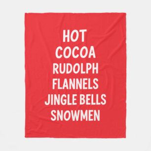 Heiße Schokolade Rudolph Flanell Jingle Bells Sant Fleecedecke