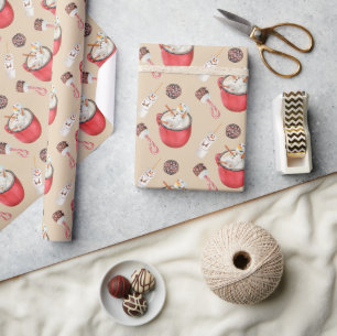 Heiße Schokolade Snowman Peppermint Geschenkpapier