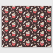 Heiße Schokolade Snowman Peppermint Geschenkpapier (Flach)