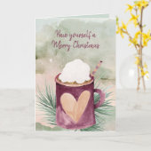 Heiße Schokolade-Tasse Karte (Gelbe Blume)