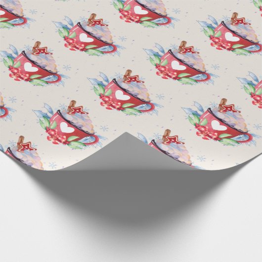 Heiße Schokolade und Keks Geschenkpapier (Ecke)