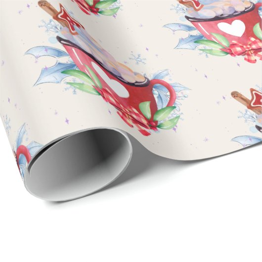 Heiße Schokolade und Keks Geschenkpapier (Rolleneckpunkt)