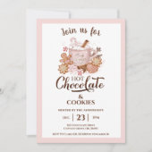 Heiße Schokolade und Kekse Rosa Moderne Weihnachte Einladung (Vorderseite)