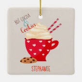 Heiße Schokolade und Kekse Weihnachten Keramikornament (Rückseite)