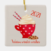 Heiße Schokolade und Kekse Weihnachten Keramikornament (Vorderseite)