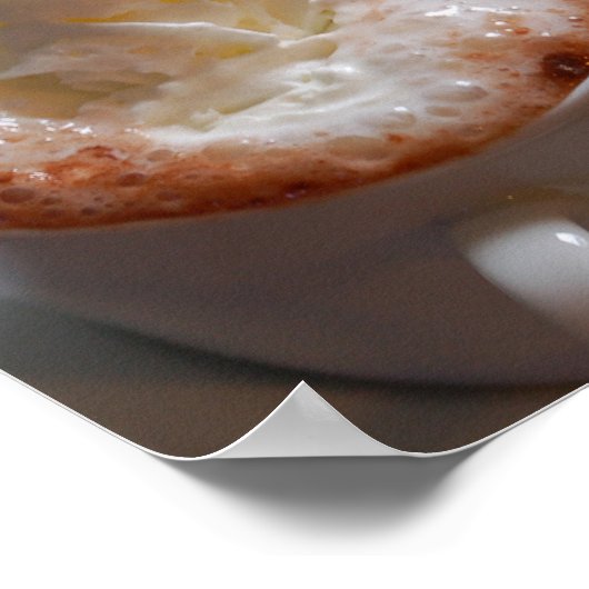 Heiße Schokolade und Marshmallows Poster (Ecke)