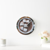Heiße Schokolade und Marshmallows Runde Wanduhr (Zuhause)