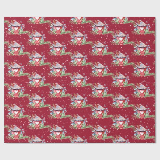 Heiße Schokolade und Schneeflocken Geschenkpapier (Flach)