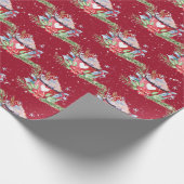 Heiße Schokolade und Schneeflocken Geschenkpapier (Ecke)