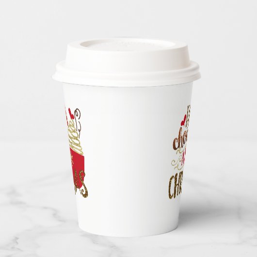 Heiße Schokolade und Weihnachten Whimsikaler Urlau Pappbecher (Links)