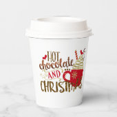 Heiße Schokolade und Weihnachten Whimsikaler Urlau Pappbecher (Rückseite)