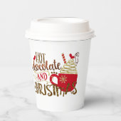 Heiße Schokolade und Weihnachten Whimsikaler Urlau Pappbecher (Vorderseite)