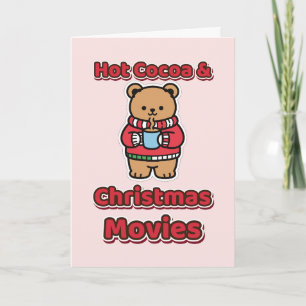 Heiße Schokolade und Weihnachtsfilme Süßer Bär Karte