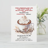 Heiße Schokolade und Weihnachtsmann, Rentiere Einladung (Stehend Vorderseite)