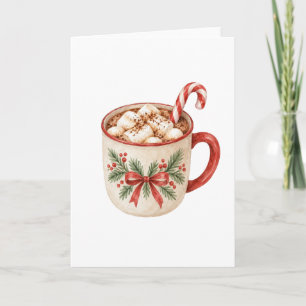 Heiße Schokolade und Zuckerstange Karte