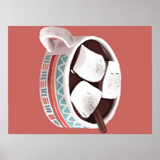 Heiße Schokolade - Vintages Niedliches Geschenk mi Poster (Vorne)