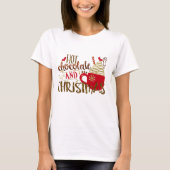 Heiße Schokolade & Weihnachten Glitzer Sparkle T-Shirt (Vorderseite)
