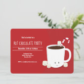 Heiße Schokolade Weihnachts-Party Horizontal Einladung (Stehend Vorderseite)