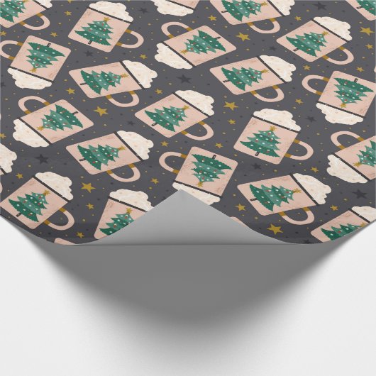 Heiße Schokolade Weihnachtsbaum Urlaub Geschenkpapier (Ecke)