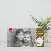 Heiße Schokolade Weihnachtsfotokarte Feiertagskarte (Stehend Vorderseite)