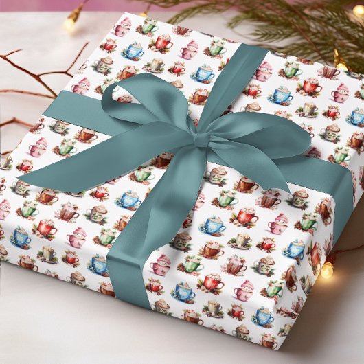 Heiße Schokolade Weihnachtswrapping Papier Set von
