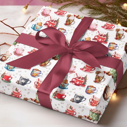 Heiße Schokolade Weihnachtswrapping Papier Set von