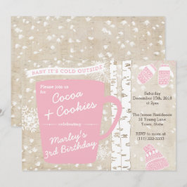 Heiße Schokolade Winter Geburtstagsparty für Mädch Einladung
