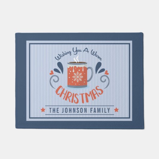 Heiße Schokolade wünscht Ihnen einen warmen Weihna Fußmatte (Vorderseite)