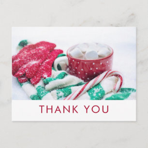 Heiße Schokolade & Zuckerstange Weihnachtsdanke Postkarte