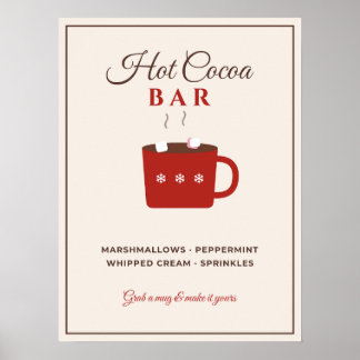 Heiße Schokoladen-Bar-Schilder Weihnachtsfeier Hei Poster