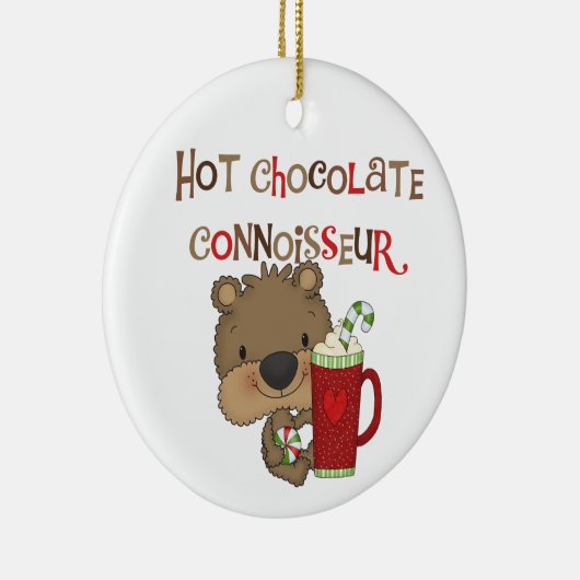 Heiße Schokoladen-Kenner-Jungen-Bär Keramikornament (Rechts)