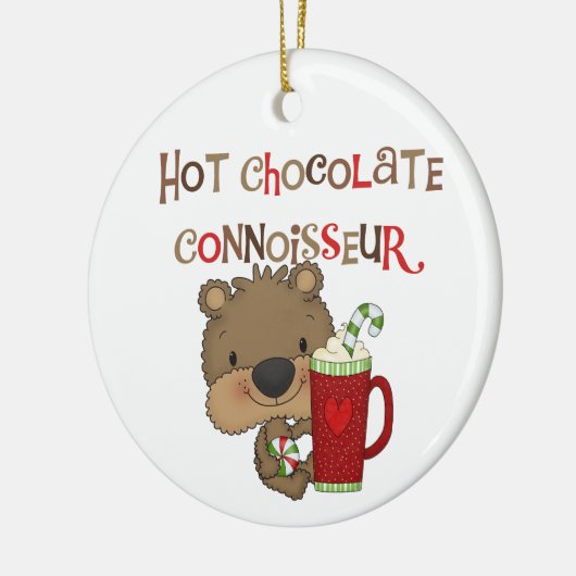 Heiße Schokoladen-Kenner-Jungen-Bär Keramikornament (Links)