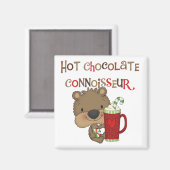 Heiße Schokoladen-Kenner-Jungen-Bär Magnet (Vorderseite/Rückseite)