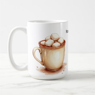 Heiße Schokoladen-Marshmallow-Tasse auf einer Tass Kaffeetasse