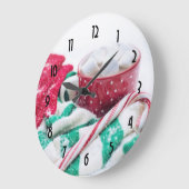 Heiße Schokoladen-u. Zuckerstange-Weihnachten Große Wanduhr (Winkel)