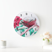 Heiße Schokoladen-u. Zuckerstange-Weihnachten Große Wanduhr (Zuhause)