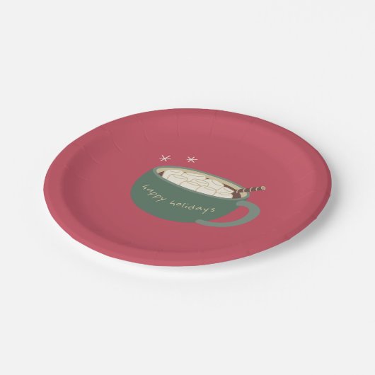 Heiße Schokoladen-WeihnachtsPappteller Pappteller (Schrägansicht)