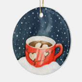 Heiße Schokoladen-Winter-Verzierung Keramikornament (Links)