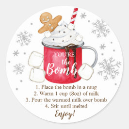 Heiße Schokoladenbombe Sie sind die Bombe Kakao We Runder Aufkleber