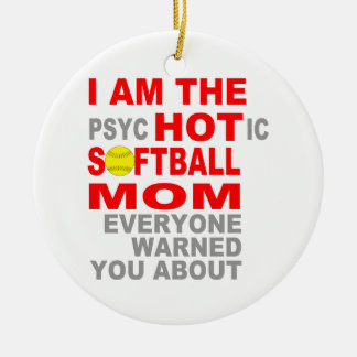 Heiße Softball-Mama Keramikornament