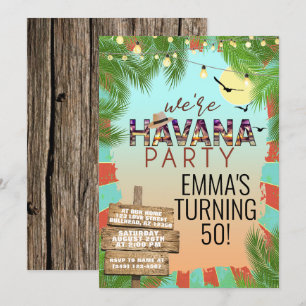 Heiße Sommer Havana Nächte Retro Tropical Party Einladung