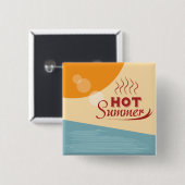 Heiße Sommer Vintage Retro Vibes Button (Vorne & Hinten)