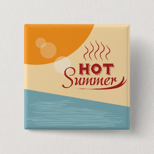Heiße Sommer Vintage Retro Vibes Button
