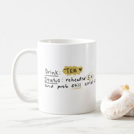 Heiße Tees, Eistee, Illustrationsbecher Kaffeetasse (Mit Donut)