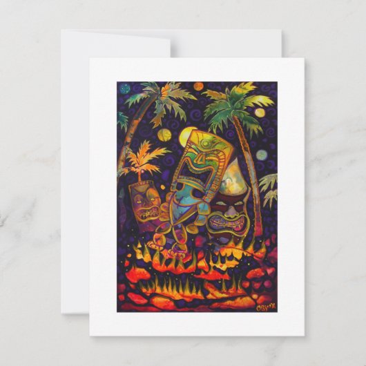 Heiße Tiki Lava-Einladungen Einladung (Vorderseite)