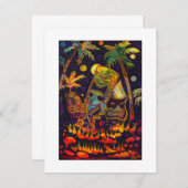 Heiße Tiki Lava-Einladungen Einladung (Vorne/Hinten)