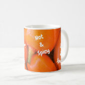 Heiße und scharfe Mosaik-Bright Orange-Chili-Papri Kaffeetasse (VorderseiteRechts)