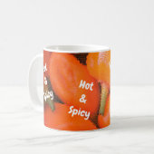 Heiße und scharfe Mosaik-Bright Orange-Chili-Papri Kaffeetasse (Vorderseite Links)