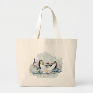Heiße Wanne Penguins_bl Jumbo Stoffbeutel