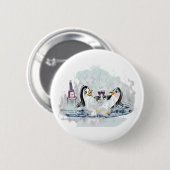 Heiße Wanne-Pinguin Button (Vorne & Hinten)